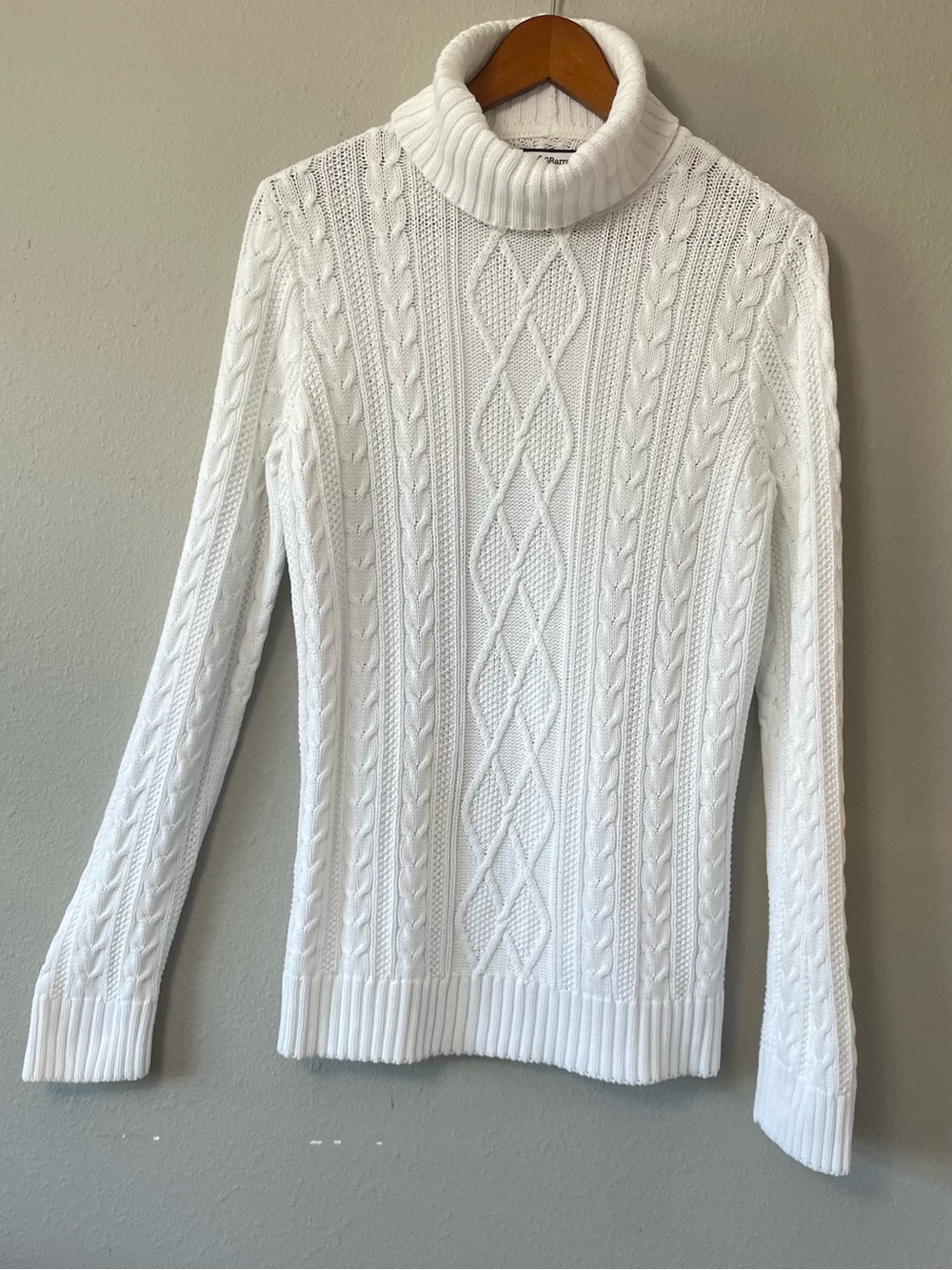 Croft & Barrow Women’s Medium White Cable Knit Turtleneck Sweater